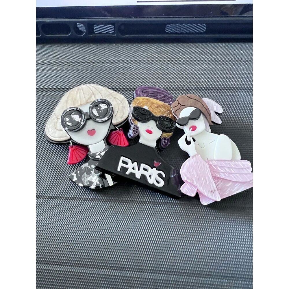 Acrylic Lot Of 3 Brooches/Pins Women fashion jewelry Crafts gifts NEW